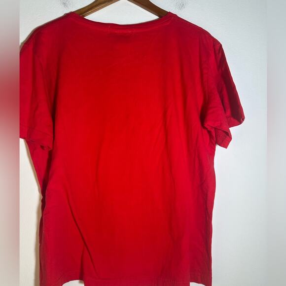 Red Graphic T-Shirt with Tree Design - Picture 3 of 4